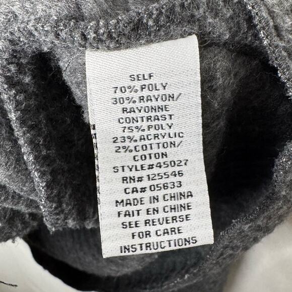 HABITAT / gray plush fuzzy button up cardigan sweater jacket / L - Picture 7 of 9